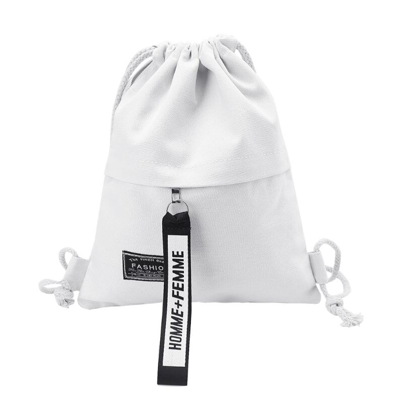 Ins grande capacidade bolsa de lona saco escola esporte ginásio drawstring saco venda quente cinch saco lona pacote de armazenamento mochila: white