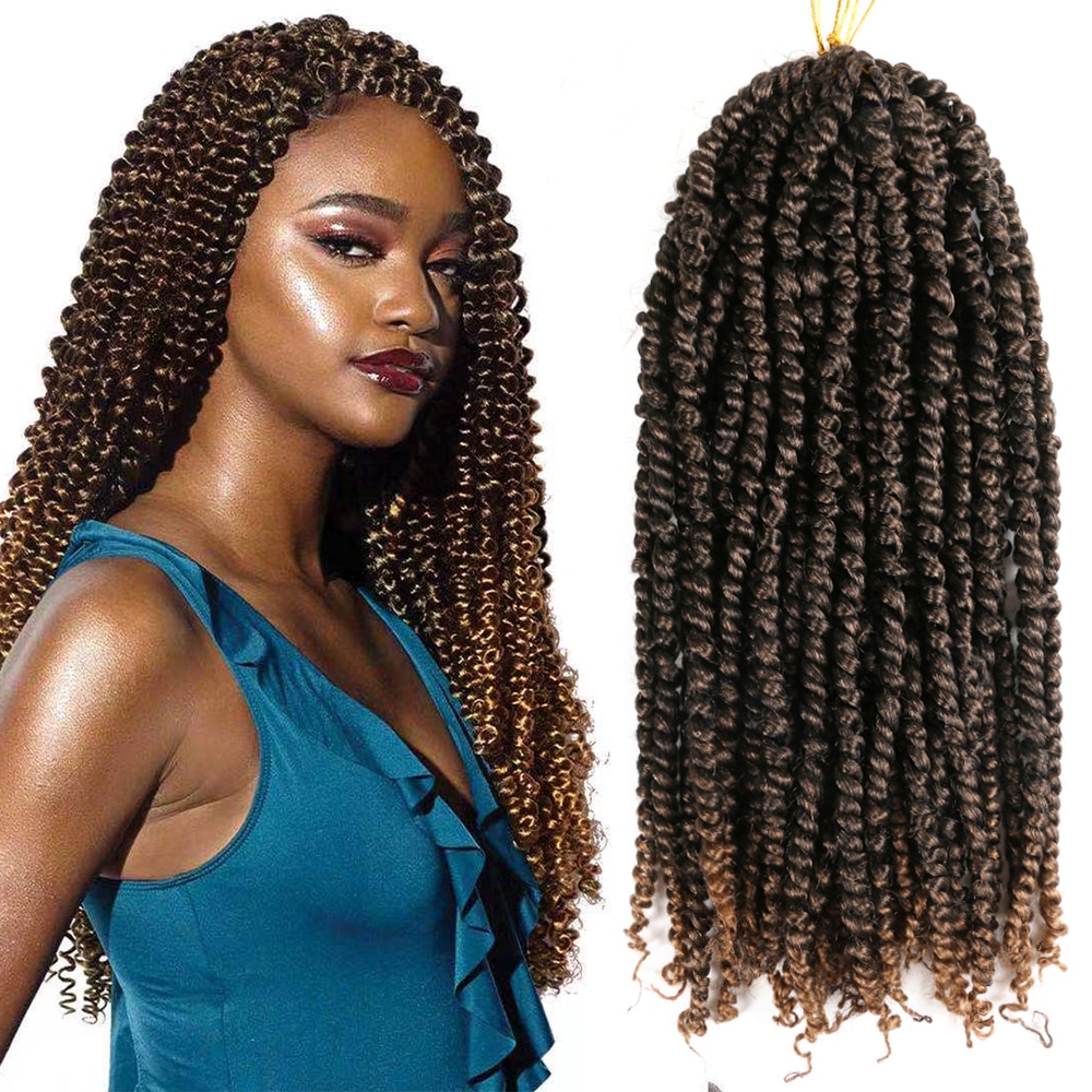 Passion Twist Hair Crochet Braids Ombre Pre looped Fluffy Twists Braiding Synthetic Crotchet Braids Hair Extensions