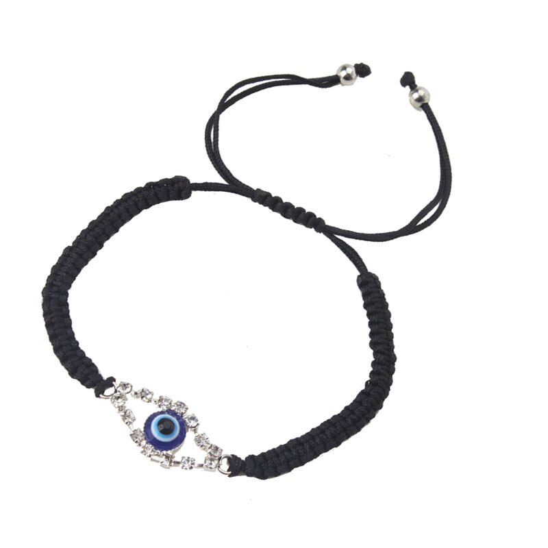 1 String Zwart Gevlochten Armband Evil Eye Charms Armband Verstelbare Kant-Up Touw Armband Mode Mannen Vrouwen Sieraden Lucky