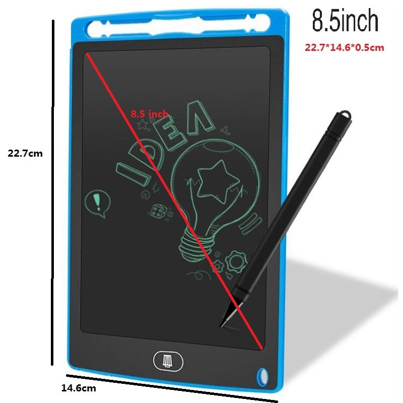 Tablette numérique Portable, écriture A3 A4 A5 pour enfants, tableau graphique LED, tableau à dessin, Graffiti, tableau Fluorescent peint à la main: 8.5 inches blue