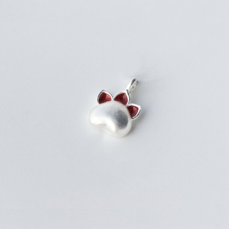 Meetsoft romantische 925 niedliche katzenpfoten-anhänger aus sterlingsilber, speziell für diy-schmuckherstellung (ohne kette): Ursprünglich Titel