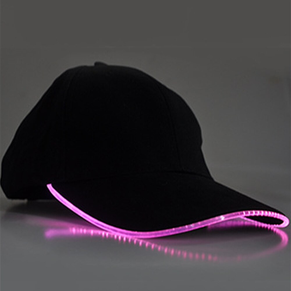 Casquette de Baseball unisexe, couleur unie, lumineuse, LED, fête de noël, tendance, pour femmes et hommes: B Pink