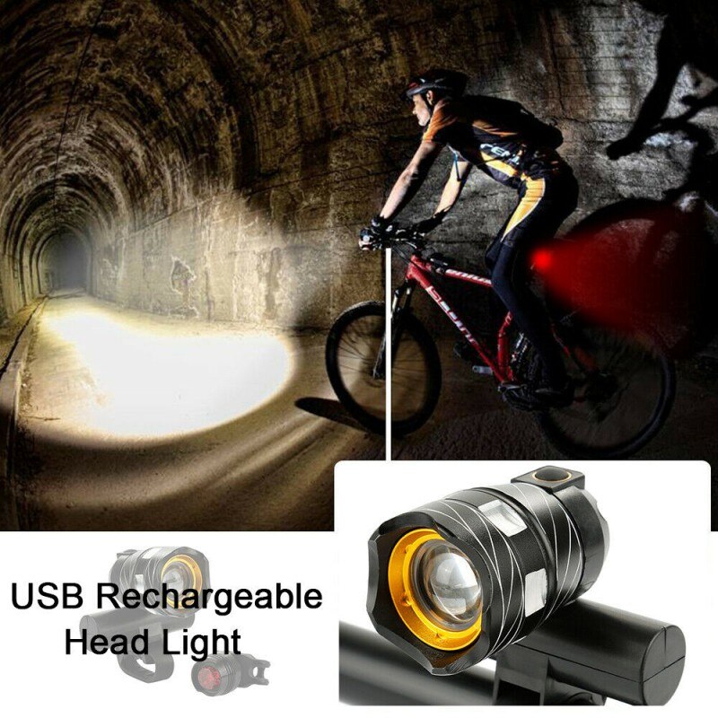Led Mountainbike Licht Fiets Koplamp 15000lm Xm-L Waterdichte Fiets Motorfiets Koplamp Met Usb