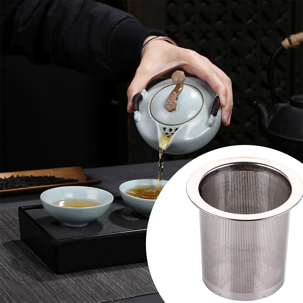 304 Stainless Steel Tea Strainer Teapot Double Handles Loose Leaf Spice Filter Cup Hanging Infuser Kitchen Accessories Cl