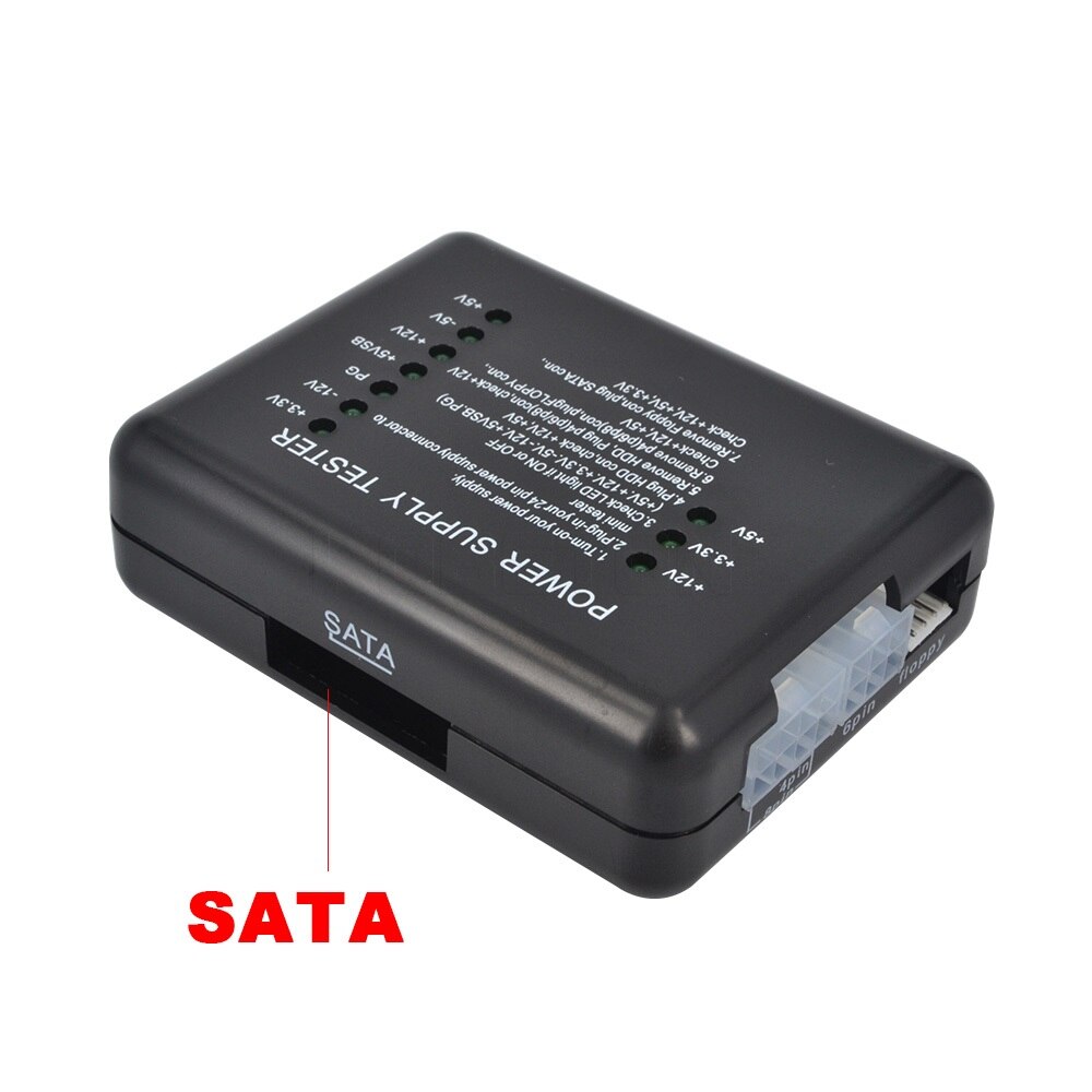 Kebidu ATX SATA HDD Poder Supply Tester LED Indicação 20 24pin PSU Ferramenta De Diagnóstico teste para Ânodo Cátodo 12 V 5 V 3.3 V