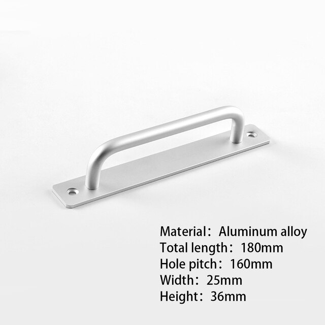 1Pcs Carbon Staal Staldeur Handvat Gate Handvat Pull Heavy Duty Houten Schuifdeuren Schuur Deur Pull Handvat Vintage Hardware: sliver