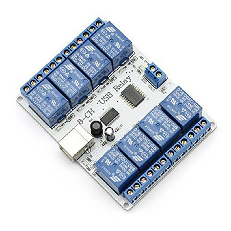 12V DC 8 Channel USB Relay Module Controller For PLC Automation Control Expansion Module