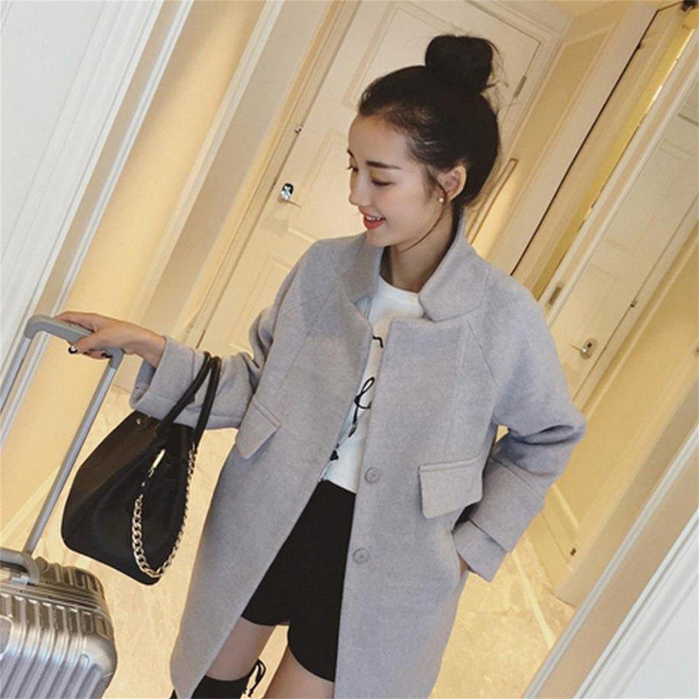 Trendy Women Winter Warm Lapel Slim Trench Parka Outwear Coat Jacket LN