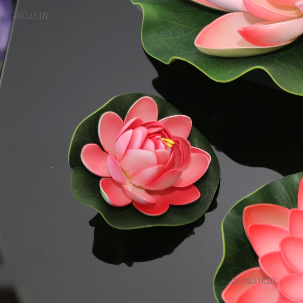 Kunstmatige Roze Lotus Bladeren bloemen Waterlelie Drijvende Zwembad vijver bloemen waterdichte huis tuin Planten Bruiloft decoratie D24