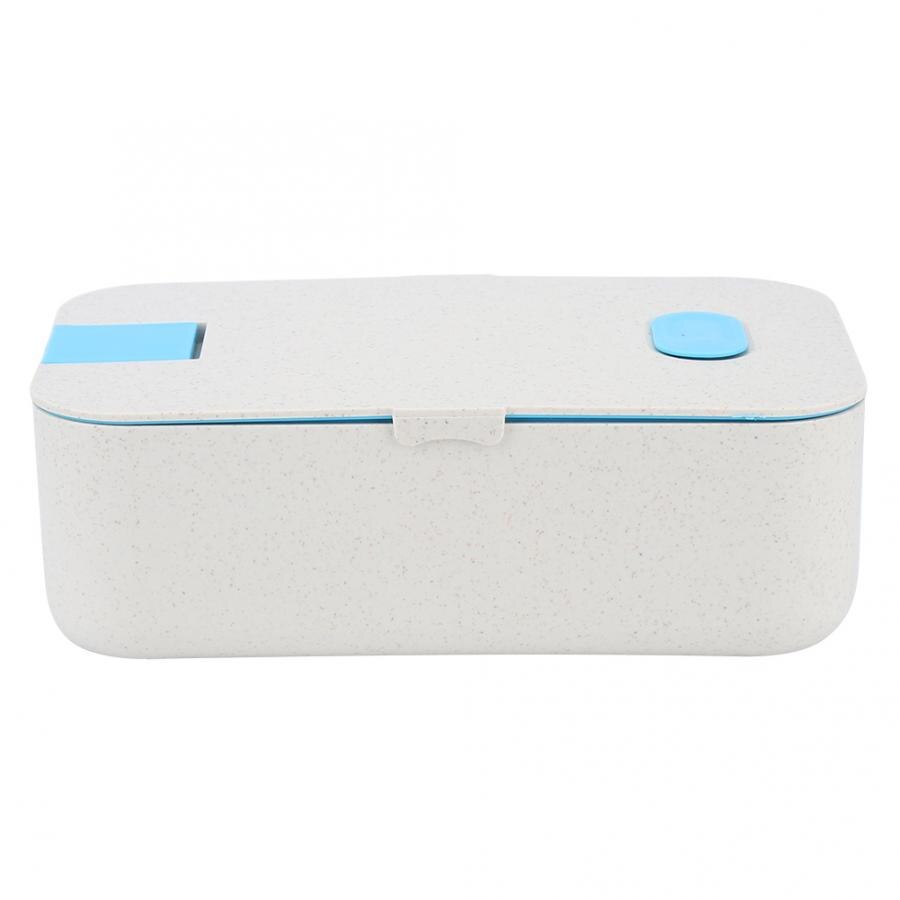 Portable Rectangular 800ml Single Layer Lunch Box Food Container Bento Box with Phone Holder