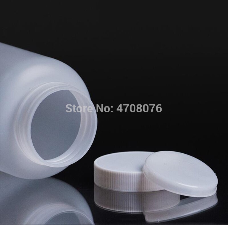 2500ml 2 stk / pakke pe lab reagensflaske med plastikprøveflasker med skalamærke med skruelåg bred mund rundt til kemisk test
