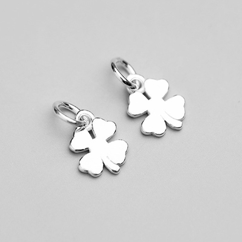 925 Sterling Silver Pretty Lucky Clover Pendants Women Men Good Luck Handmade Silver Charms Fit Bracelets DIY Jewelry Making: Default Title