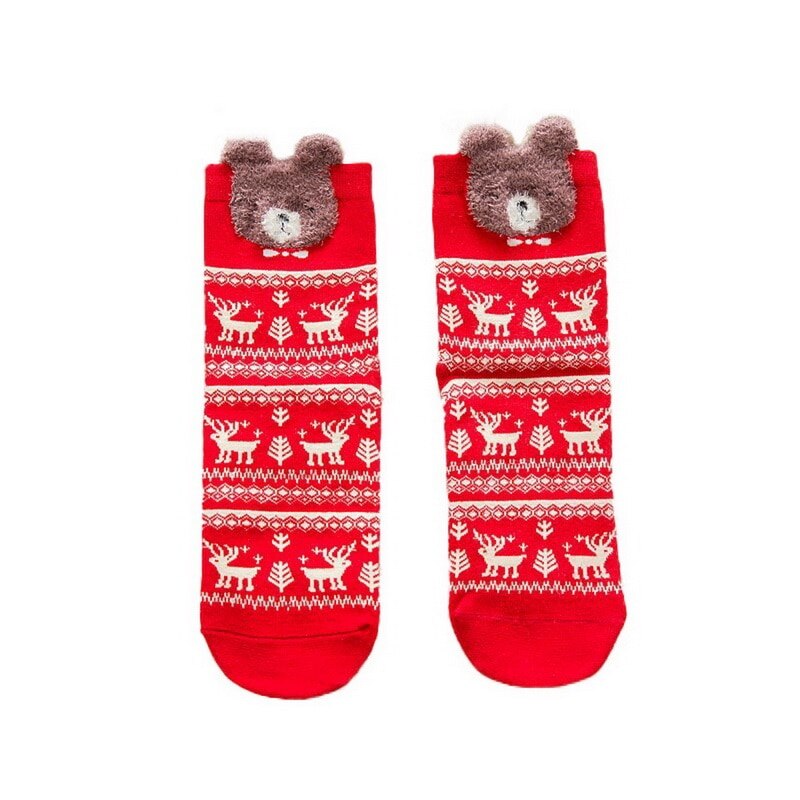 Christmas socks elk animal ears autumn and winter cotton sweet socks For year: G353342