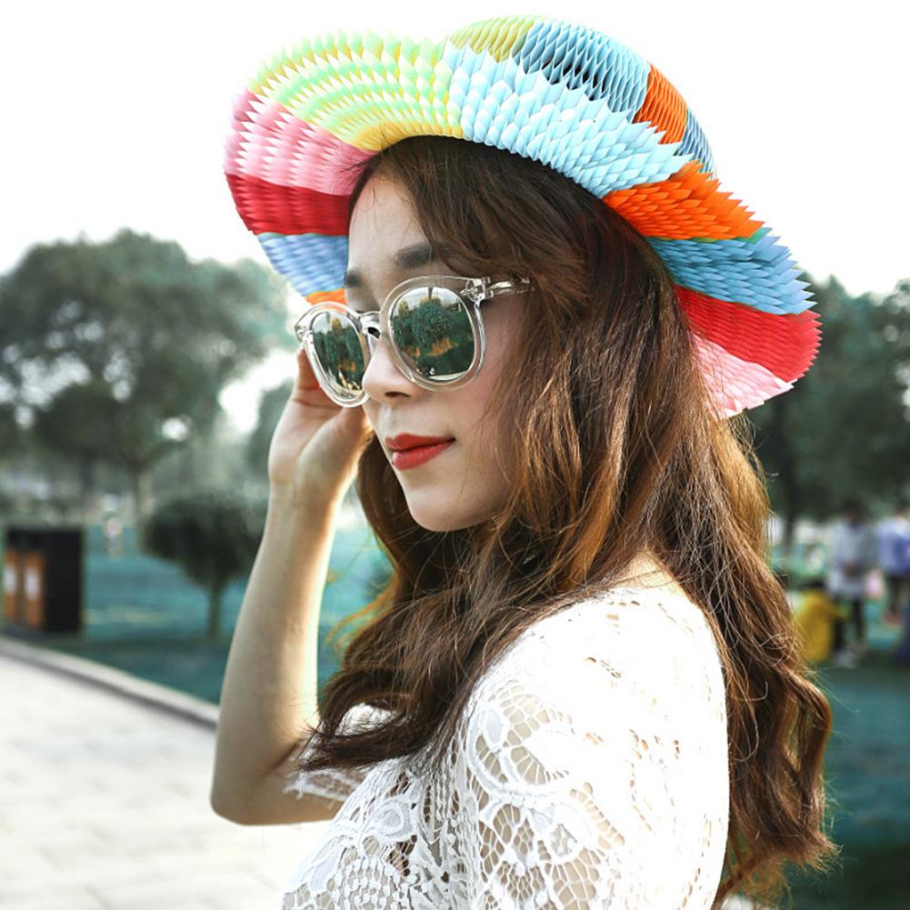 Thicker Summer Hats Magic Vase Paper Hats Handmade Folding Hat For Party Decorations Funny Paper Caps Travel Sun Hats