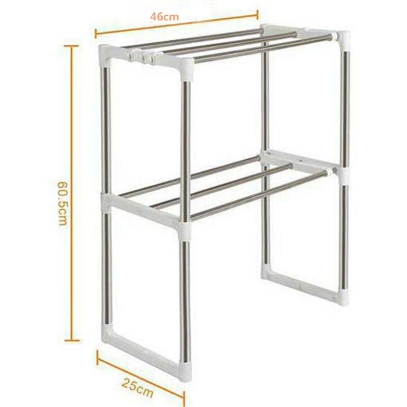 Edelstahl Einstellbare Multifunktionale Mikrowelle Regal Gestell Stehend Typ Doppel Küche Lagerung Halfter
