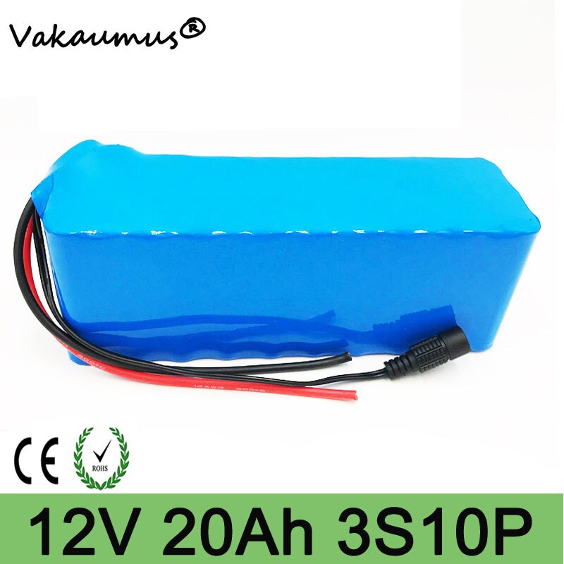 lithium battery 12v battery pack bateria 12v 20ah 18650 discharge protection bms With EU Plug portable 12v dc battery bms 3s 10p