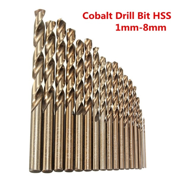 1.0mm to 8.0mm borrkronor hss-co kobolt olika storlekar metall plast trä