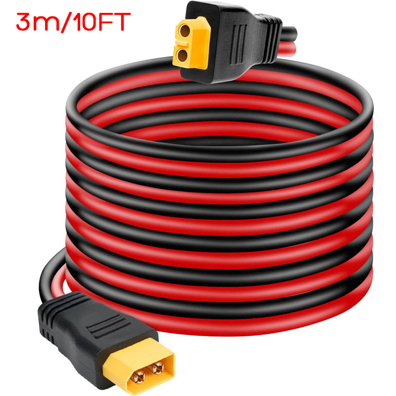 1,5 m oder 3 m langes 12AWG XT60-Stecker auf XT60-Buchse-Verlängerungskabel für ALLPOWERS Ecoflow Delta Fluss Anker Bluetti Solargeneratoren.: verrotten