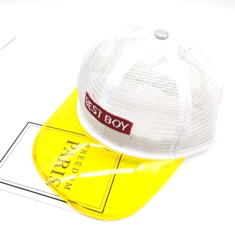 Europa amerika transparante borduurwerk kinderen baseball pet lente zomer plastic merk snapback mesh hoed voor jongens net pet