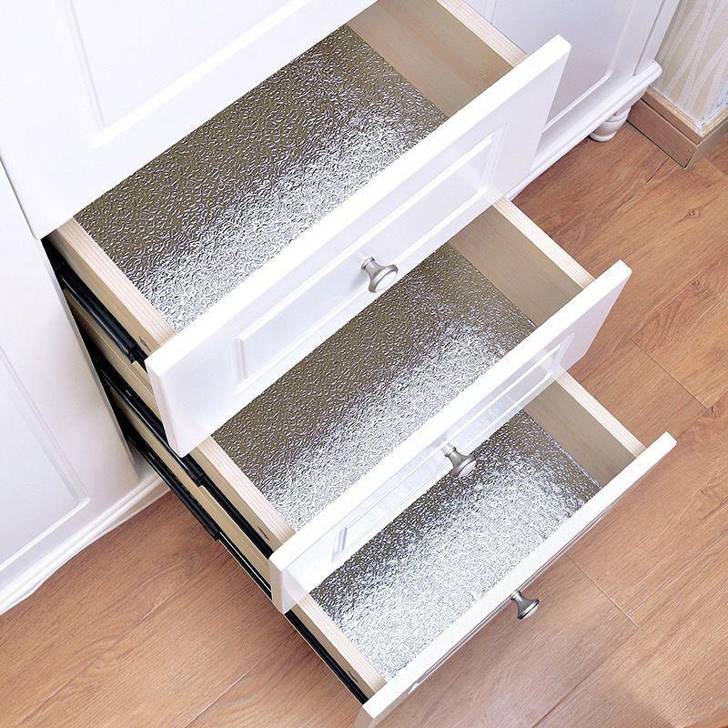 40 x 100cm køkken olietæt aluminiumsfolie klistermærke væg skrivebord gulv vandtæt gør-det-selv møbler til hjemmet dekorere folie stil tapet