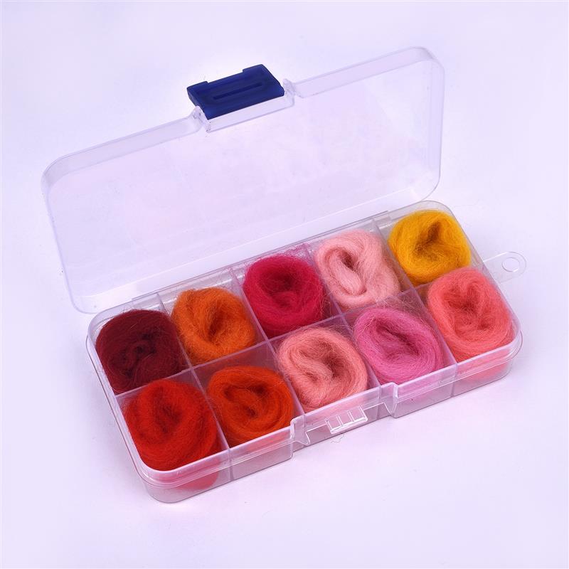 Color Series Wool Fibre Flower Animal Toy Wool Felting Handmade Spinning DIY Craft Materials Tool Felt: 03