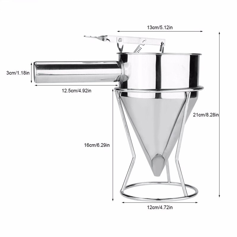 Rvs Beslag Pancake Bal Dispenser Cake Cupcake Deeg Dispenser Trechter Huishoudelijke Takoyaki Machine Octopus Ballen Maker