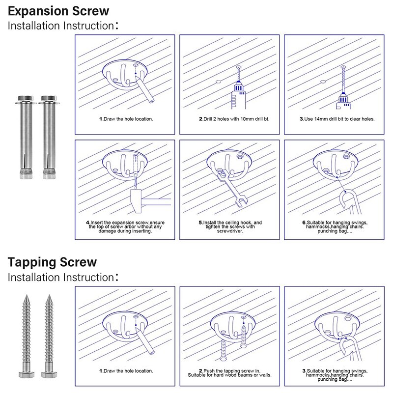 Mount Ceiling for Gym&Home Suspension Straps Anchor for Rings Fitness Training Yoga Swing & Hammock Resistance Band