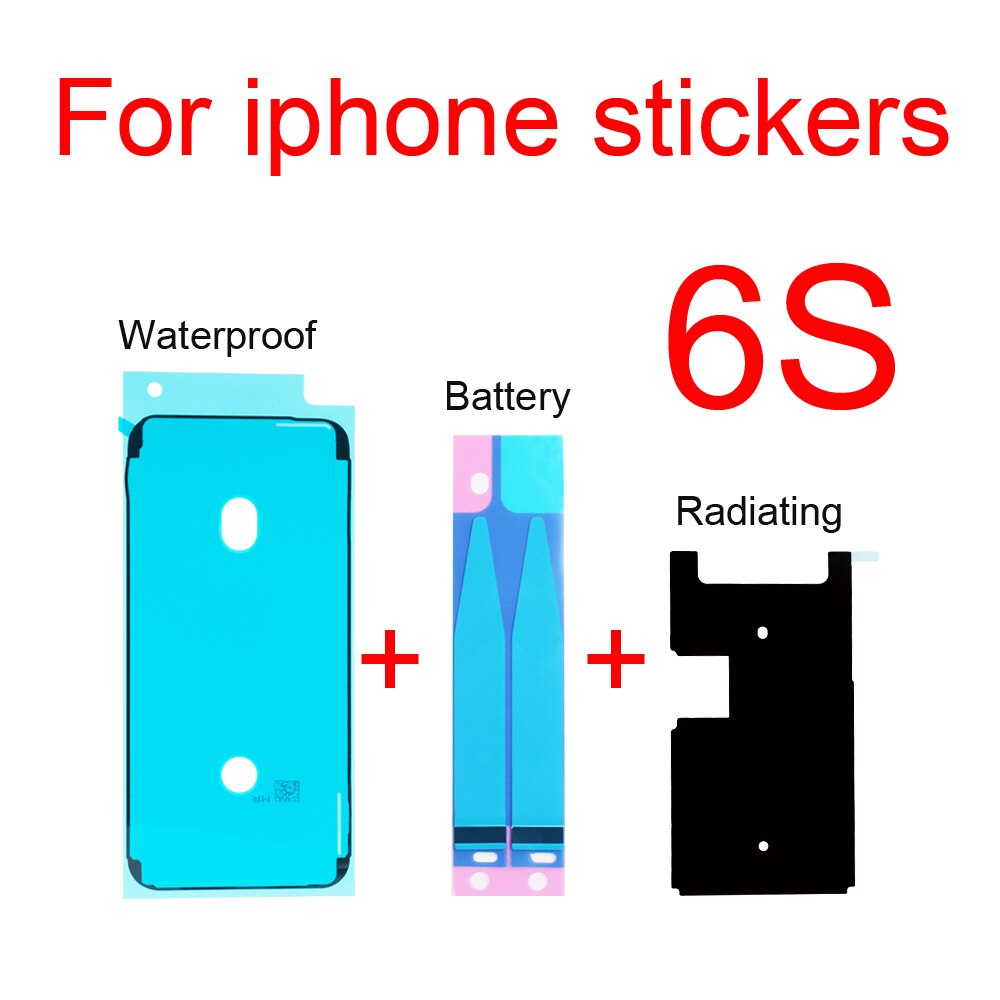 Ett set batteri + vattentätt + utstrålande klistermärken för iphone 6s 7 8 4.7 "& 6s 7 8 plus 5.5 " limreservdelar: 6s 3 st ett set