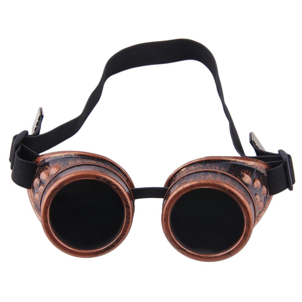 Brillen gothic steam cyber brillen outdoor sport fiets zonnebril vintage las gothic victoriaanse zonnebrillen: Rood koper