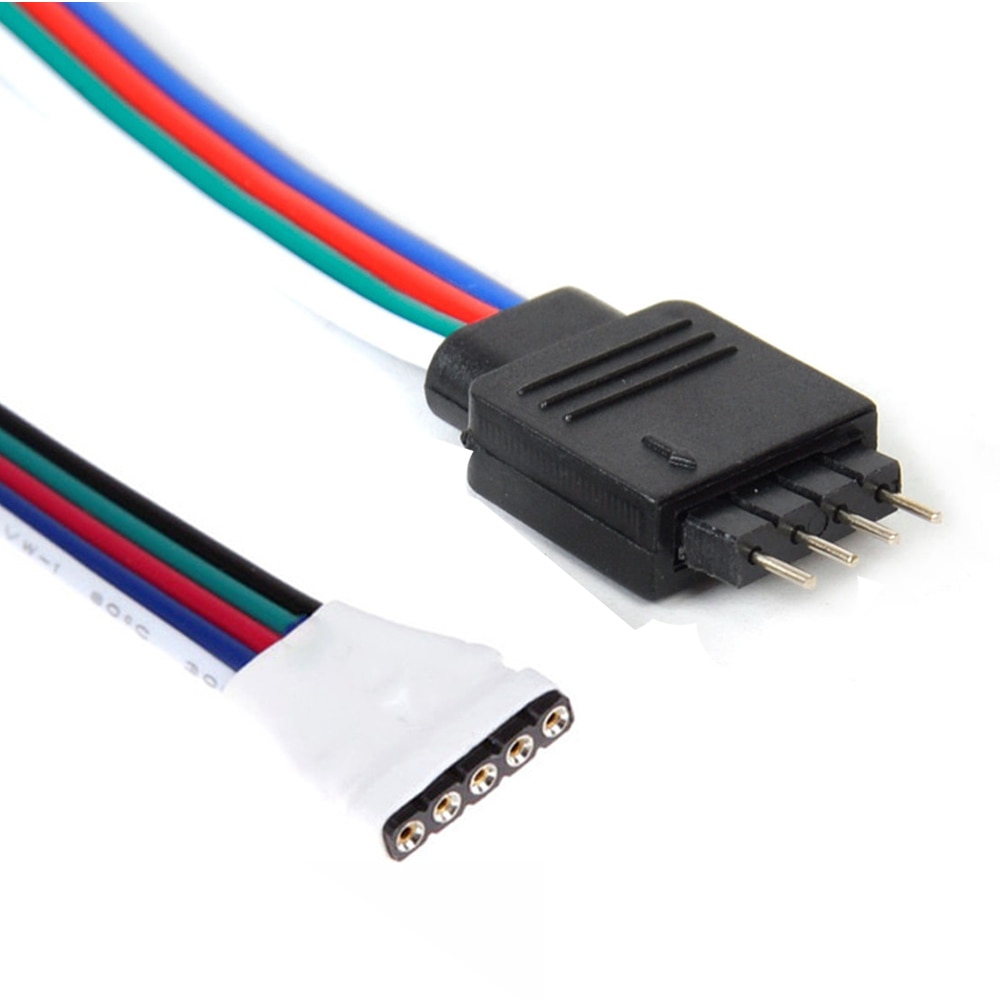 5pcs RGB RGBW connector Male Female plug wire socket connect Cable Wire for 5050 3528 LED Strip light strip to controller