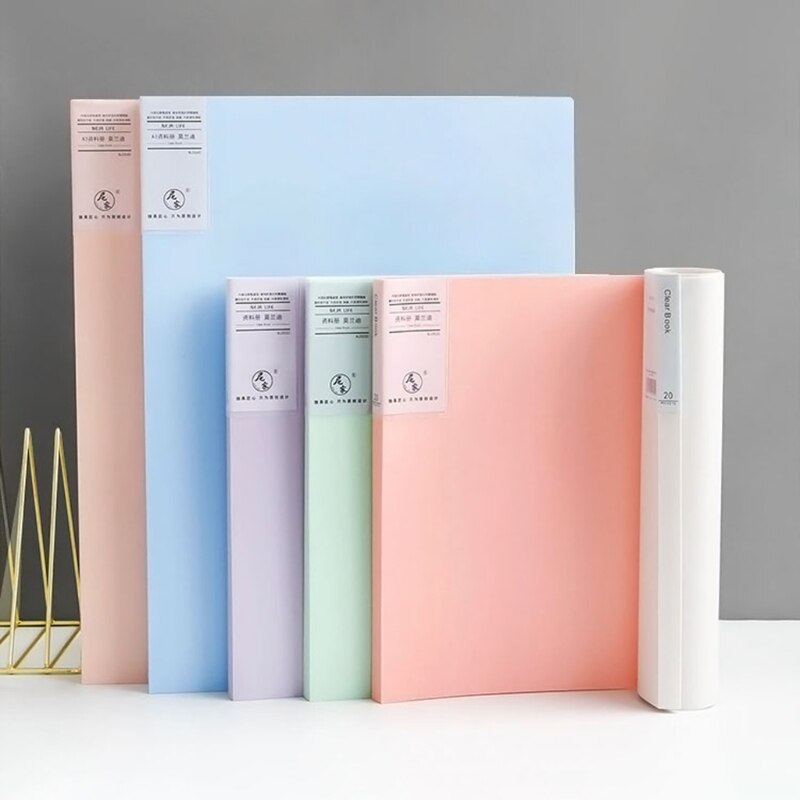 Morandi A4 File Bag 60 Pages Data Book Large Capacity Files Folder Information Booklet Stationery Office School Supplies