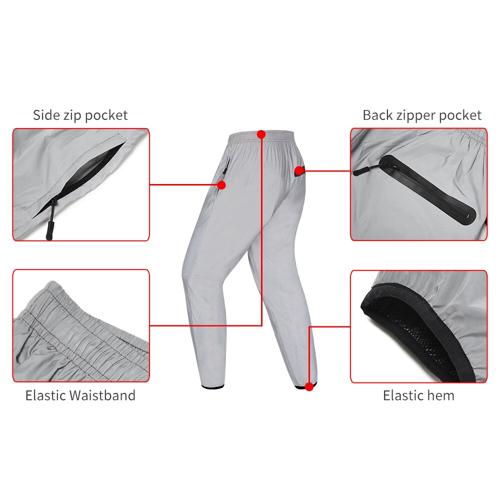 Men Reflective Workout Pants Outdoor Night Sports Active Pants for Cycling Running Walking Jogging