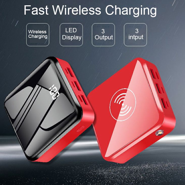 10000mAh Wireless Power Bank Portable Mini Power Bank Digital LED Display External Battery For Smart Mobile Phone