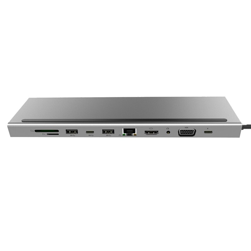 11 in 1 USB C Del Computer Portatile Docking Station di Tipo C a HDMI VGA RJ45 Ethernet USB 3.0 SD/TF lettore di Schede Con PD di Ricarica per Pro