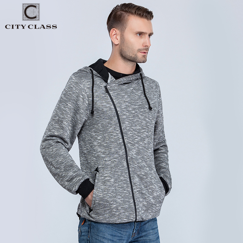 CITY CLASS printemps automne pulls à capuche pour hommes de vêtements Harajuku Hip Hop Sweatshirts pour vêtement d'extérieur pour homme fermeture à glissière Oblique 2662