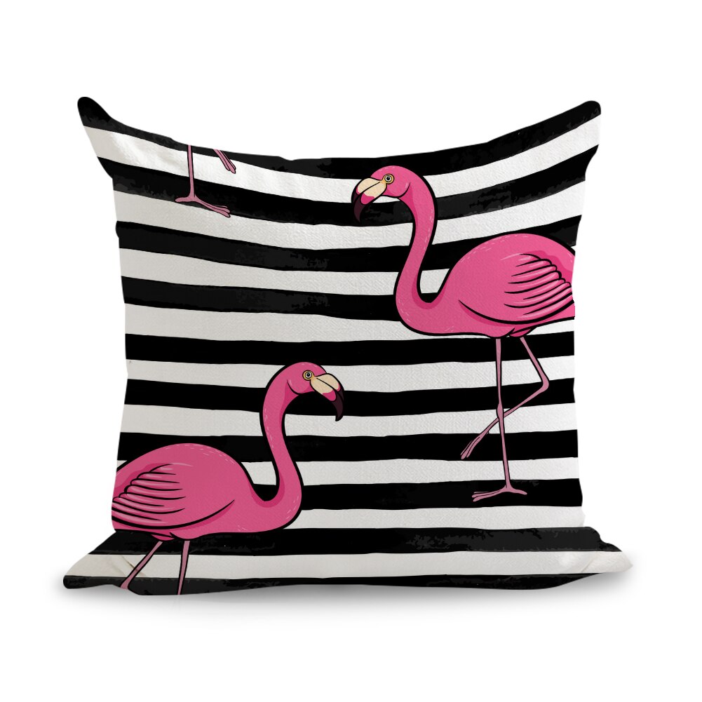 Flamants roses tropicaux ananas motif oreillers lin canapé siège coussin jeter oreiller décor à la maison