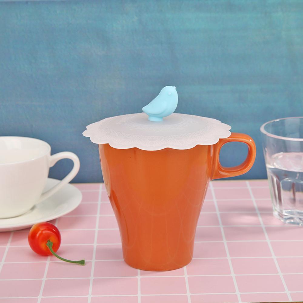 Reusable Cute Silicone Cup Cover Heat Resistant Sealed Leakproof Cups Lid Cute Anti-dust Bowl Tea Cup Lids Diameter 10cm