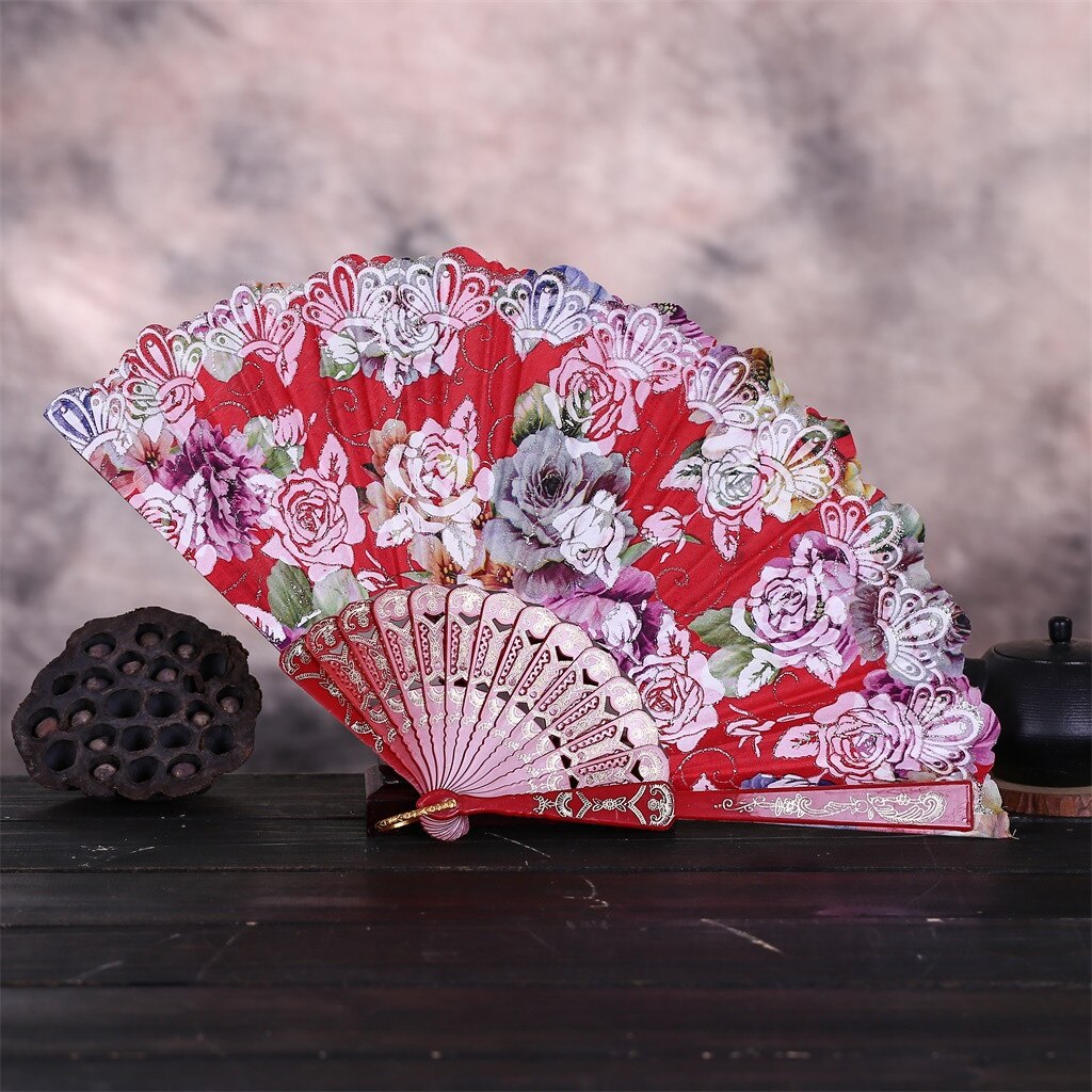 Vouwen Vintage Stijl Print Fan Chinese Japanse Patroon Home Decoratie Ornamenten Dance Hand Fan Art Craft # W3