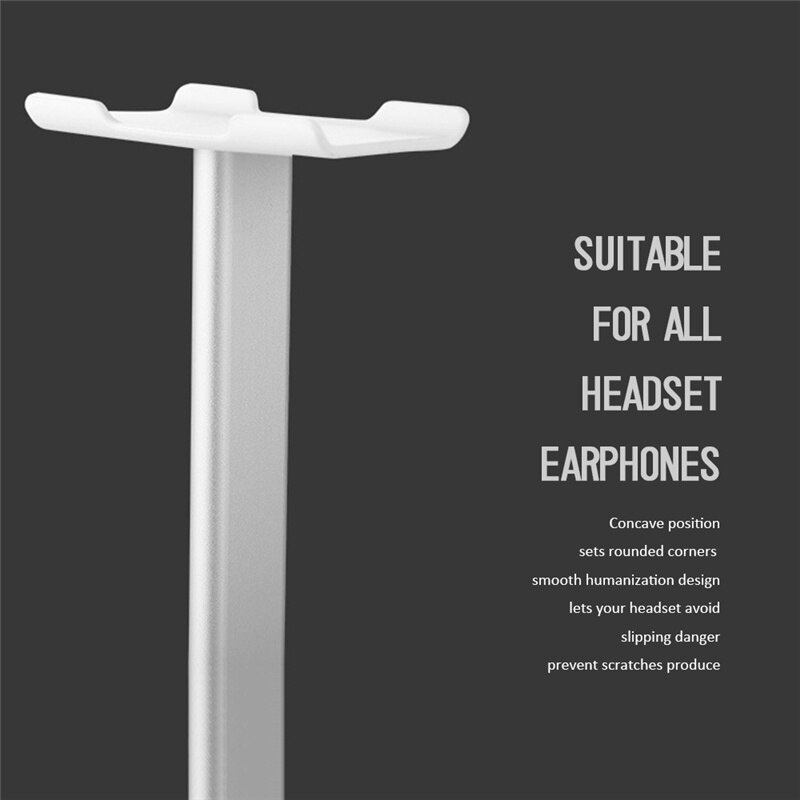 Headphone Stand - Aluminum Alloy & TPU - Desk Mount Rack Holder - Universal for All Headphones