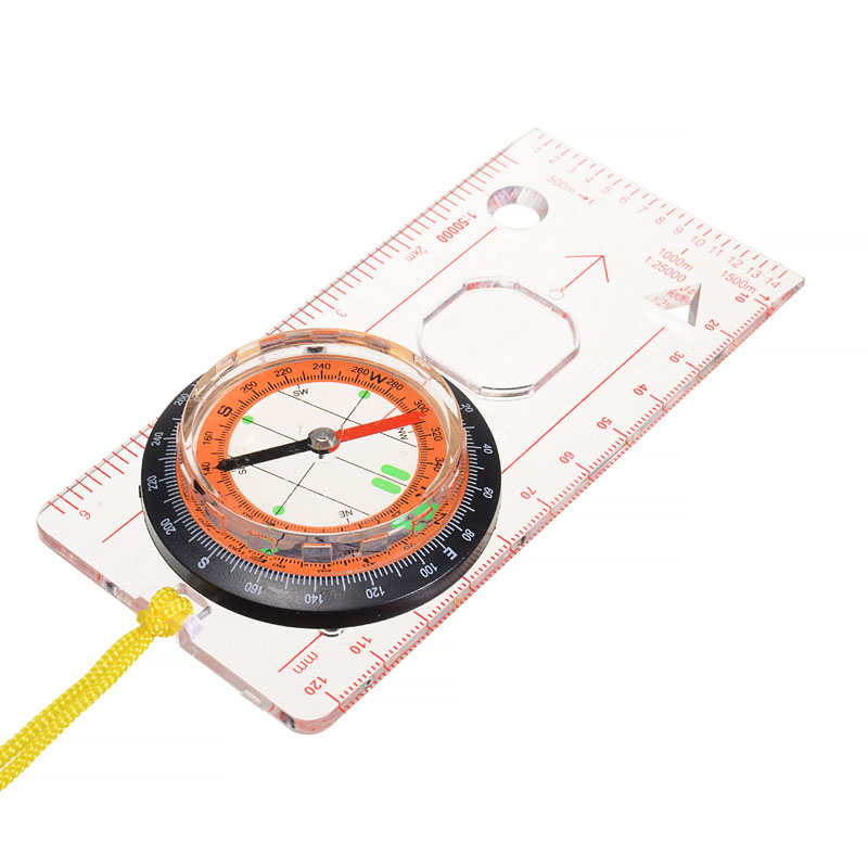 Portable Orienteering Compass Rule Baseplate Map For Outdoor Camping Hiking Survival Scouts Compass Multifunction Map Scale Tool