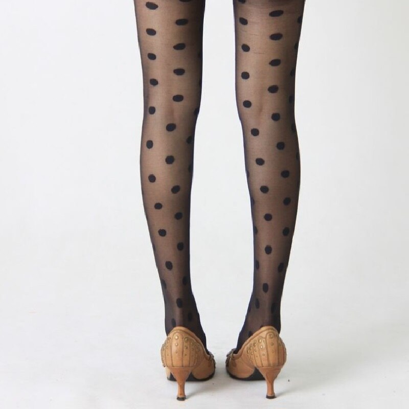 Vrouwen Panty Klassieke Kleine Polka Dot Zijden Kousen Dunne Dames Vintage Faux Tattoo Kousen Panty Vrouwelijke Kousen