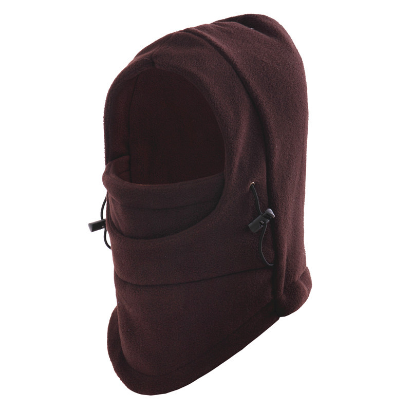Winter Warm Caps Mannen Polar Fleece Thermische Balaclava Hoed Vrouwen Outdoor Winddicht Fietsen Masker Cap Hood Halswarmer Wandelen Sjaals: A- Brown