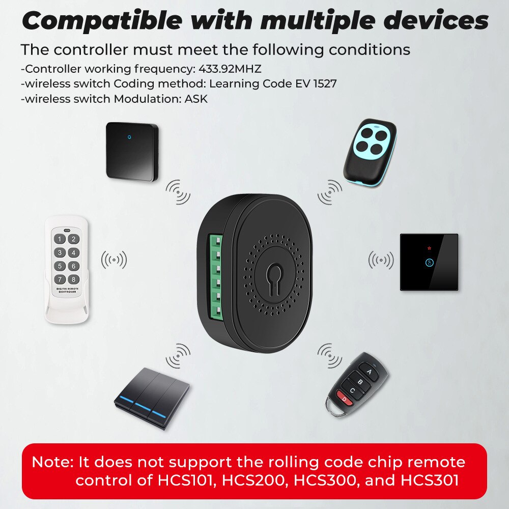 Smart Home Wireless Touch Switch AC 85-250V 16A Power Receiver 433Mhz Remote Control Glass Screen Wall Panel For Light Lamp