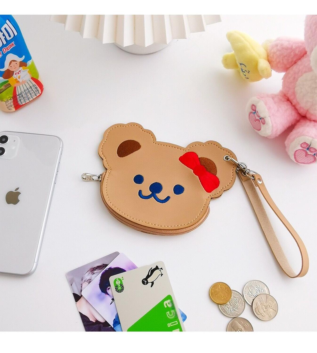 Bentoy Korea PU Bear Coin Purse Student Bus Bank Card Case Milkjoy Storage Holder Mini Wallet Cute Children