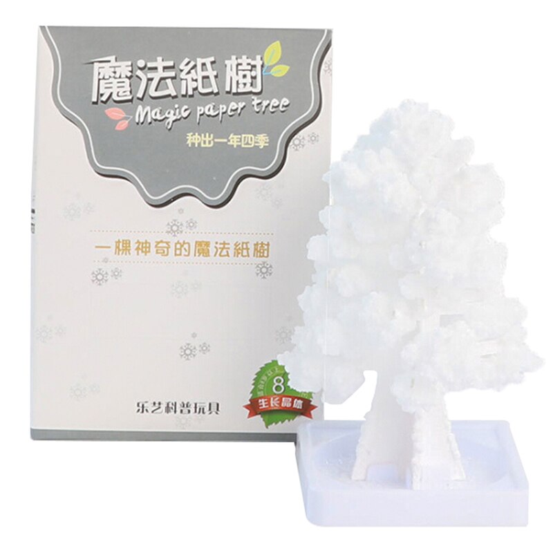 1Pc Mini Visual Magic Artificial Sakura Trees Decorative Growing DIY Paper Tree Novelty Baby Toy Flower Tree Exploring: White