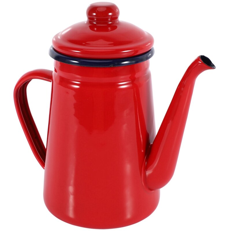 1.1L Enamel Coffee Pot Hand Tea Kettle Induction Cooker Gas Stove Universal