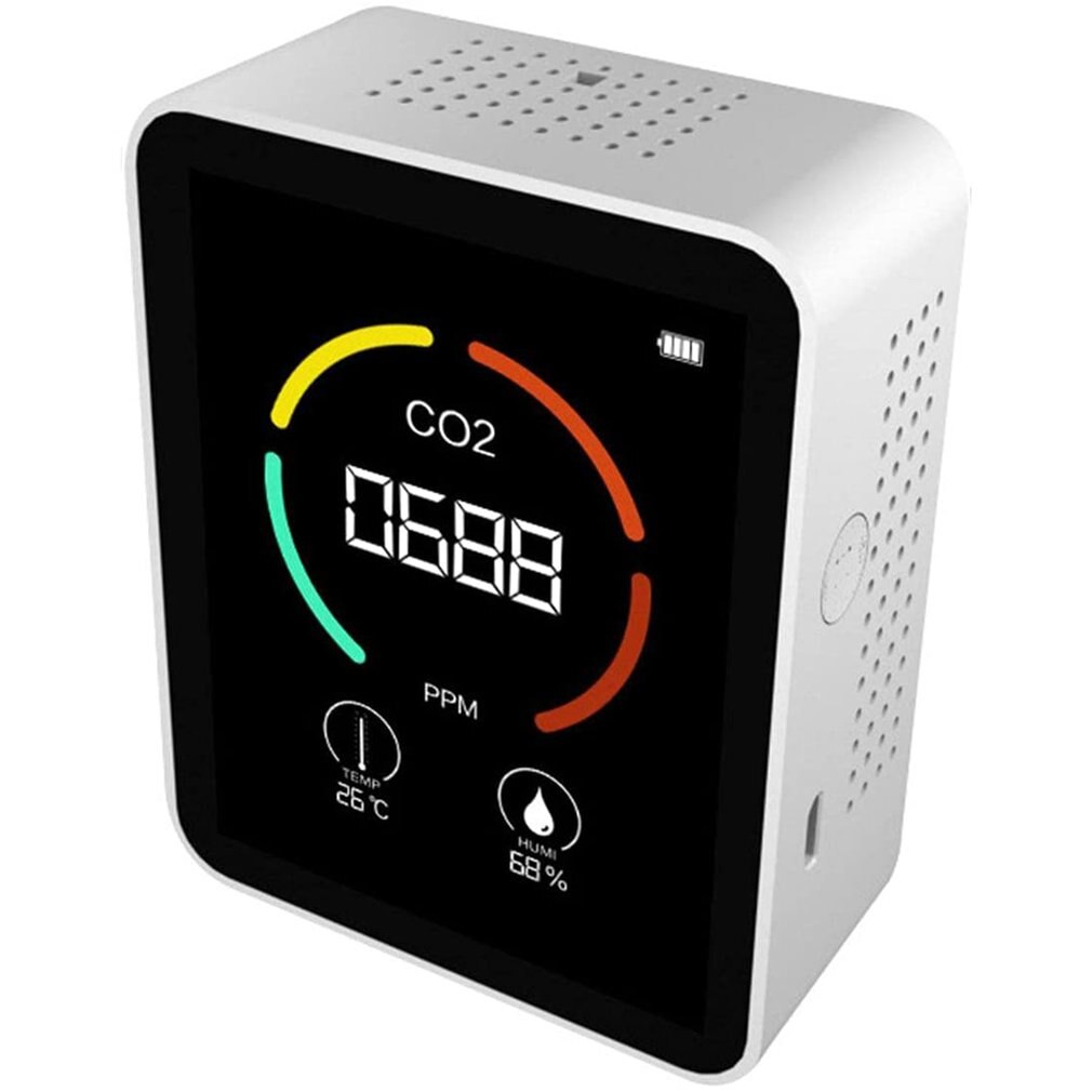 Air Carbon Dioxide Monitors Three In One Carbon Dioxide Hygrometer Combined Pollution Instrument Temperature Sensor: Violet