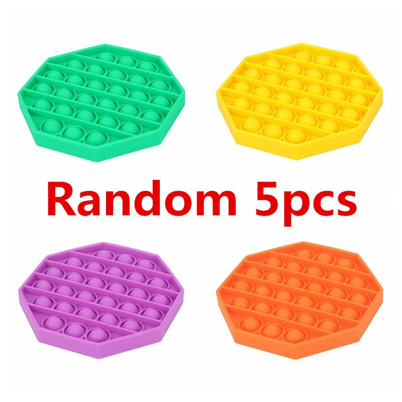 5Pcs/Lot Push Bubble Fidget Sensory Pop It Special Needs Stress Reliever Figet Toys Popit Stress Soft Squeeze Toy: 12