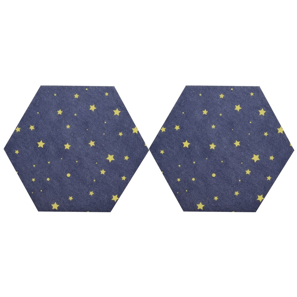 2Pcs Starry Hexagon Felt Board Decors Wall Message Board DIY Bulletin Board: Default Title
