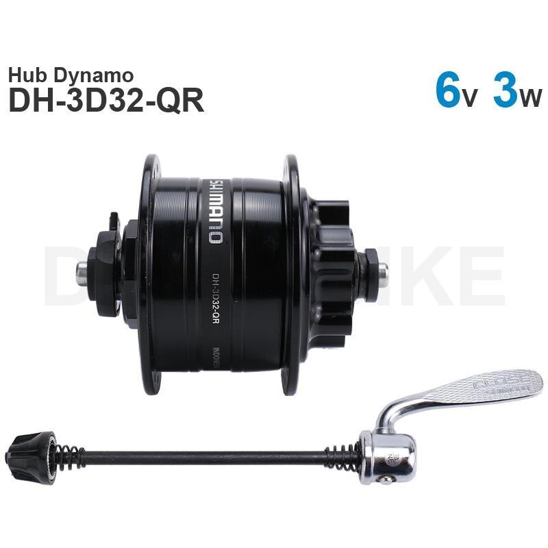 SHIMANO – moyeu Dynamo DH-3D37-QR DH-3D32-QR, frein à disque, 3.0W, verrouillage central, dégagement rapide, taille de roue 16-28 pouces, Original: DH-3D32-QR